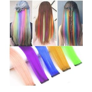22pcs Women's hair Extensions Colorful hair rainbo